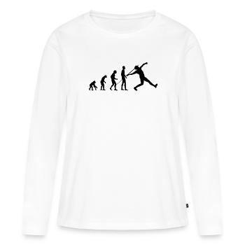 Évolution du lancer du javelot - T-shirt manches longues Premium bio Femme - blanc - Devant - Julia (174cm)
