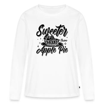 Sweeter Than Apple Pie Cooking Apple Pie Lover - Frauen Premium Bio Langarmshirt - Weiß - Vorne - Julia (174cm)