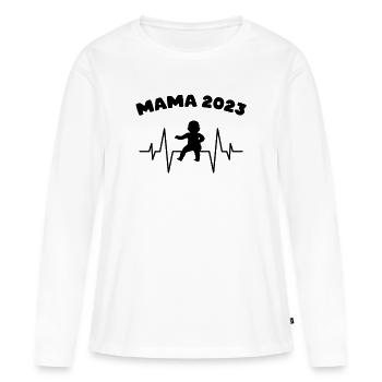 Maman 2023 - T-shirt manches longues Premium bio Femme - blanc - Devant - Julia (174cm)