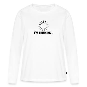 Je pense - T-shirt manches longues Premium bio Femme - blanc - Devant - Julia (174cm)