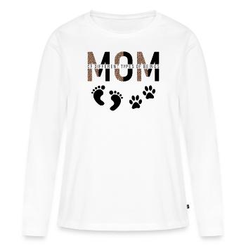 Mom Of Different Types of Mother's Day Cat Gift - Women's Premium Organic Long Sleeve Shirt - white - Front - Julia (174cm)