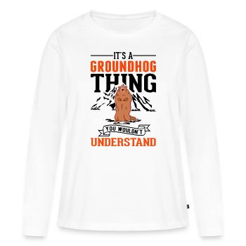 Groundhog Thing Groundhog Day Marmot - Women's Premium Organic Long Sleeve Shirt - white - Front - Julia (174cm)