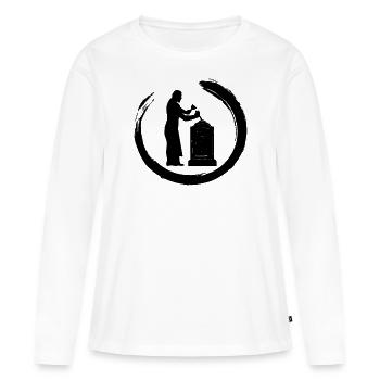 Sculpteurs Artisans Sculpteurs sur pierre Pierre - T-shirt manches longues Premium bio Femme - blanc - Devant - Julia (174cm)