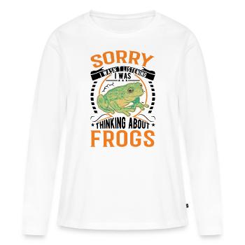 Grenouille cadeau Rainette - T-shirt manches longues Premium bio Femme - blanc - Devant - Julia (174cm)