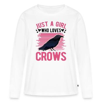 Corbeau Corbeau Corbeau - T-shirt manches longues Premium bio Femme - blanc - Devant - Julia (174cm)