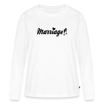 Marriage wedding lettering - Women's Premium Organic Long Sleeve Shirt - white - Front - Julia (174cm)