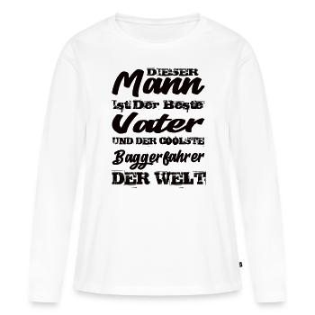 Baggerfahrer - Frauen Premium Bio Langarmshirt - Weiß - Vorne - Julia (174cm)