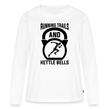 Running Trails And Marathoner Trail Runner - Women's Premium Organic Long Sleeve Shirt - white - Front - Julia (174cm)