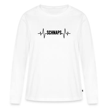 Schnaps Herzschlag - Frauen Premium Bio Langarmshirt - Weiß - Vorne - Julia (174cm)