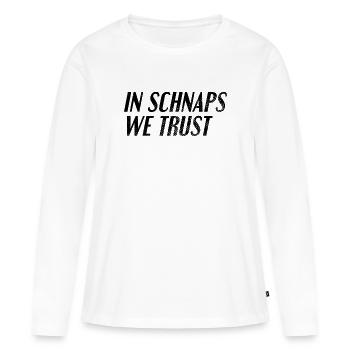 Boire du schnaps en disant - T-shirt manches longues Premium bio Femme - blanc - Devant - Julia (174cm)