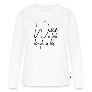 funny wine saying - Women's Premium Organic Long Sleeve Shirt - white - Front - Julia (174cm)