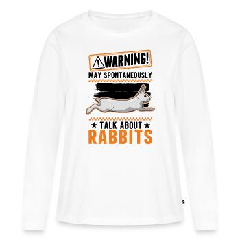 Lapin lapin lapin lapin - T-shirt manches longues Premium bio Femme - blanc - Devant - Julia (174cm)