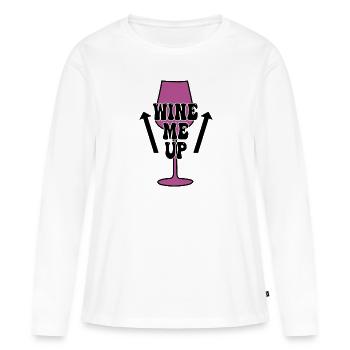 funny wine saying - Women's Premium Organic Long Sleeve Shirt - white - Front - Julia (174cm)