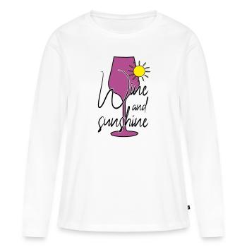 Wine Sun Sunshine Saying - Women's Premium Organic Long Sleeve Shirt - white - Front - Julia (174cm)