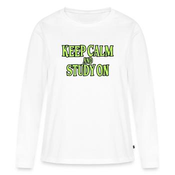 Study Saying - Women's Premium Organic Long Sleeve Shirt - white - Front - Julia (174cm)