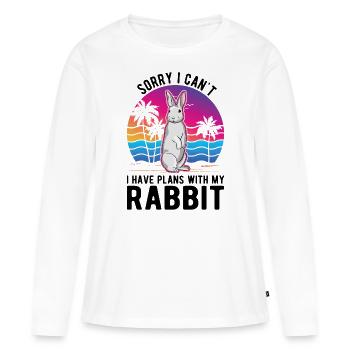 Lapin lapin lapin lapin - T-shirt manches longues Premium bio Femme - blanc - Devant - Julia (174cm)