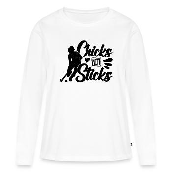 Chicks With Sticks Hockey Goalie Hockey Player - Women's Premium Organic Long Sleeve Shirt - white - Front - Julia (174cm)