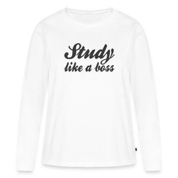 Study Saying - Women's Premium Organic Long Sleeve Shirt - white - Front - Julia (174cm)