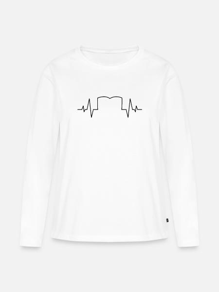 Lesen Buch Herzschlag - Frauen Premium Bio Langarmshirt - Weiß