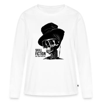 Skull Fiction Totenkopf Schädel - T-shirt manches longues Premium bio Femme - blanc - Devant - Julia (174cm)