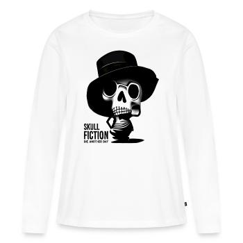 Skull Fiction Totenkopf Schädel - T-shirt manches longues Premium bio Femme - blanc - Devant - Julia (174cm)