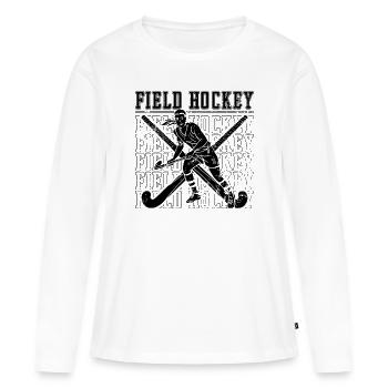 Field Hockey Floor Ball Goalkeeper Hockey Player - Women's Premium Organic Long Sleeve Shirt - white - Front - Julia (174cm)