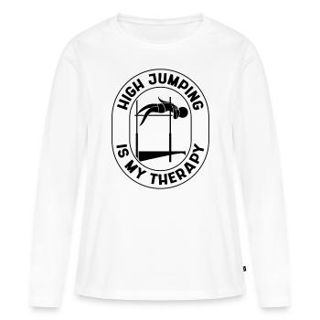 Le saut en hauteur est mon sauteur en hauteur de saut à la perche thérapeutique - T-shirt manches longues Premium bio Femme - blanc - Devant - Julia (174cm)