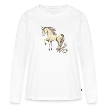 Licorne licorne - T-shirt manches longues Premium bio Femme - blanc - Devant - Julia (174cm)
