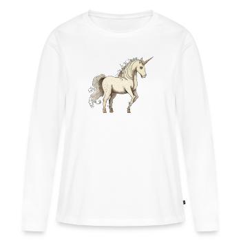 Licorne licorne - T-shirt manches longues Premium bio Femme - blanc - Devant - Julia (174cm)