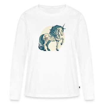 Licorne licorne - T-shirt manches longues Premium bio Femme - blanc - Devant - Julia (174cm)