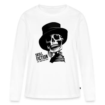 Totenkopf Skull Fiction Totenschädel - T-shirt manches longues Premium bio Femme - blanc - Devant - Julia (174cm)