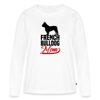 French Bulldog Mom - Women's Premium Organic Long Sleeve Shirt - white - Front - Julia (174cm)