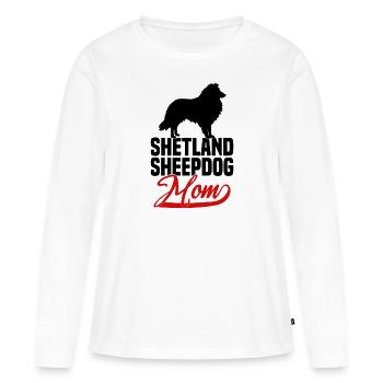 Shetland Sheepdog Sheltie Maman - T-shirt manches longues Premium bio Femme - blanc - Devant - Julia (174cm)