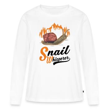 Schnecken Flüsterer Snail Whisperer - T-shirt manches longues Premium bio Femme - blanc - Devant - Julia (174cm)