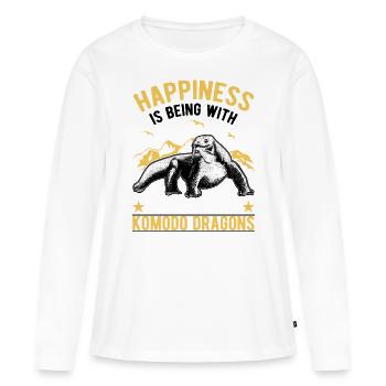 Komodo dragon Luck Comedy Monitor lézard - T-shirt manches longues Premium bio Femme - blanc - Devant - Julia (174cm)