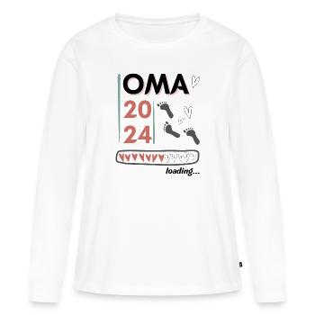 Oma 2024 loading... - Frauen Premium Bio Langarmshirt - Weiß - Vorne - Julia (174cm)
