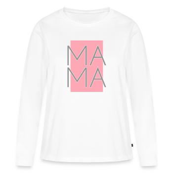Maman - T-shirt manches longues Premium bio Femme - blanc - Devant - Julia (174cm)