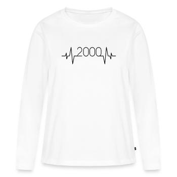 2000 Heartbeat - Women's Premium Organic Long Sleeve Shirt - white - Front - Julia (174cm)