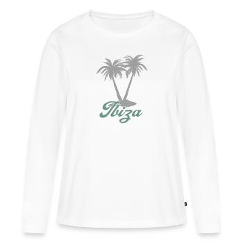 Ibiza - Frauen Premium Bio Langarmshirt - Weiß - Vorne - Julia (174cm)