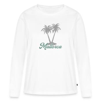 Majorque - T-shirt manches longues Premium bio Femme - blanc - Devant - Julia (174cm)