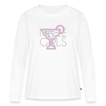 Malle filles - T-shirt manches longues Premium bio Femme - blanc - Devant - Julia (174cm)