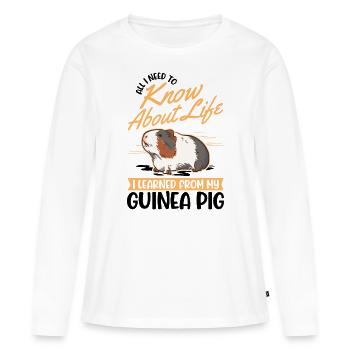 Cochon d’Inde Cadeau Cochon d’Inde Cochon d’Inde - T-shirt manches longues Premium bio Femme - blanc - Devant - Julia (174cm)