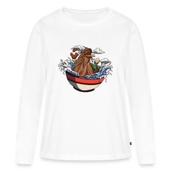 Ramen Noodle Hunger Japanese Anime Lover - T-shirt manches longues Premium bio Femme - blanc - Devant - Julia (174cm)