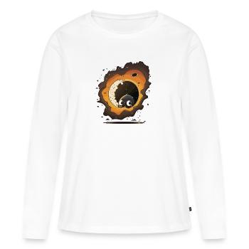 L’horizon des événements - T-shirt manches longues Premium bio Femme - blanc - Devant - Julia (174cm)