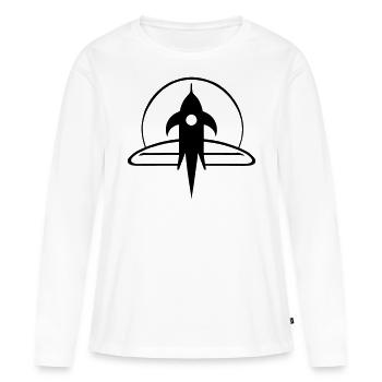 Fusée - T-shirt manches longues Premium bio Femme - blanc - Devant - Julia (174cm)