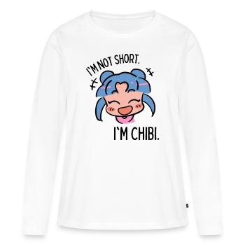 Chibi drôle - T-shirt manches longues Premium bio Femme - blanc - Devant - Julia (174cm)
