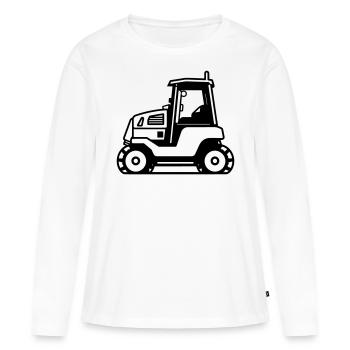 bulldozer - T-shirt manches longues Premium bio Femme - blanc - Devant - Julia (174cm)