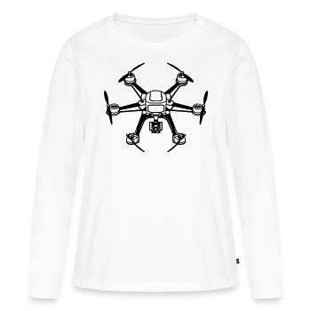 drone - T-shirt manches longues Premium bio Femme - blanc - Devant - Julia (174cm)