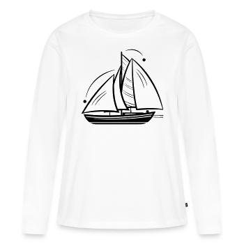 Segelboot - Frauen Premium Bio Langarmshirt - Weiß - Vorne - Julia (174cm)