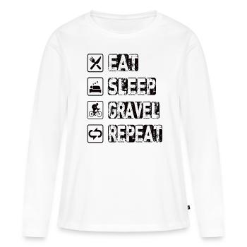 Manger Sommeil Gravier Répéter - T-shirt manches longues Premium bio Femme - blanc - Devant - Julia (174cm)
